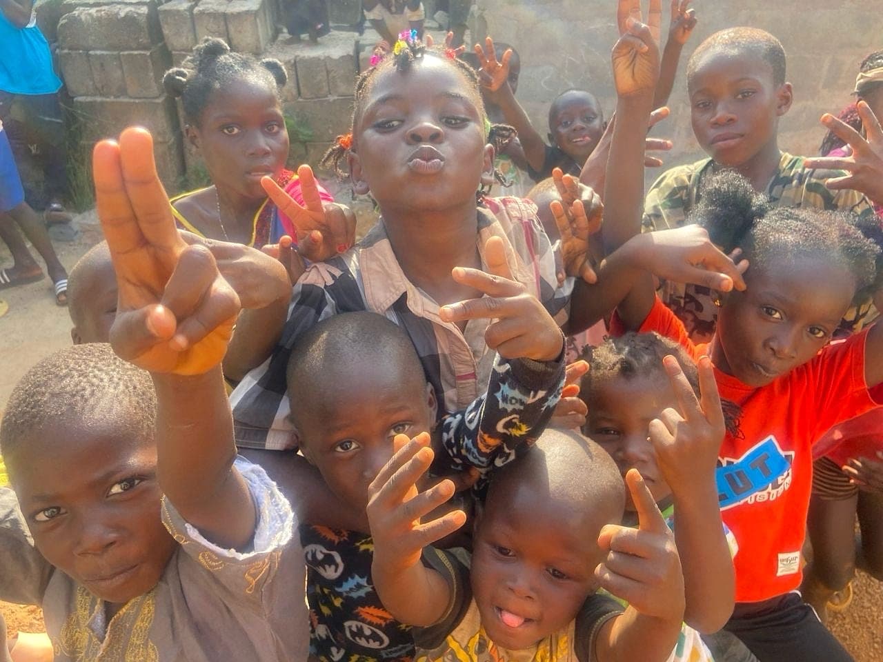 Children showing hope